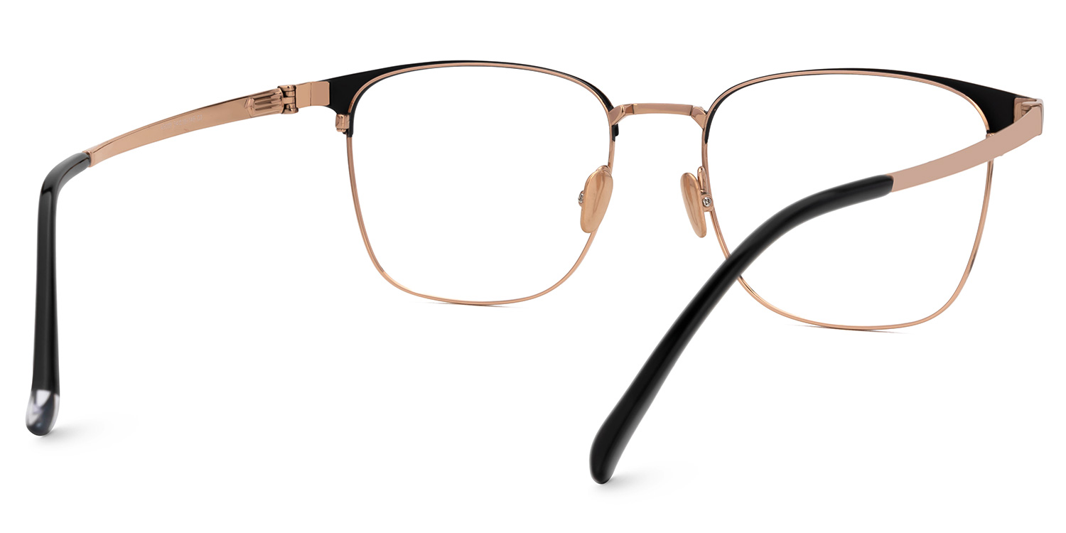 Boykai Titanium Gold Frame Glasses with Browline Shape | Zeelool3