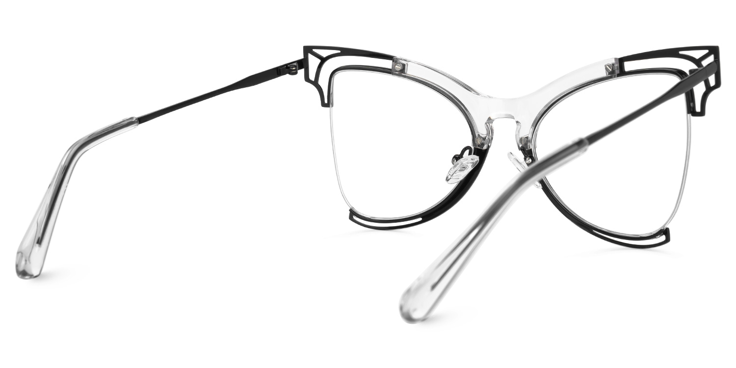 Phillisa Designer Eyeglasses in Butterfly Black Frame3