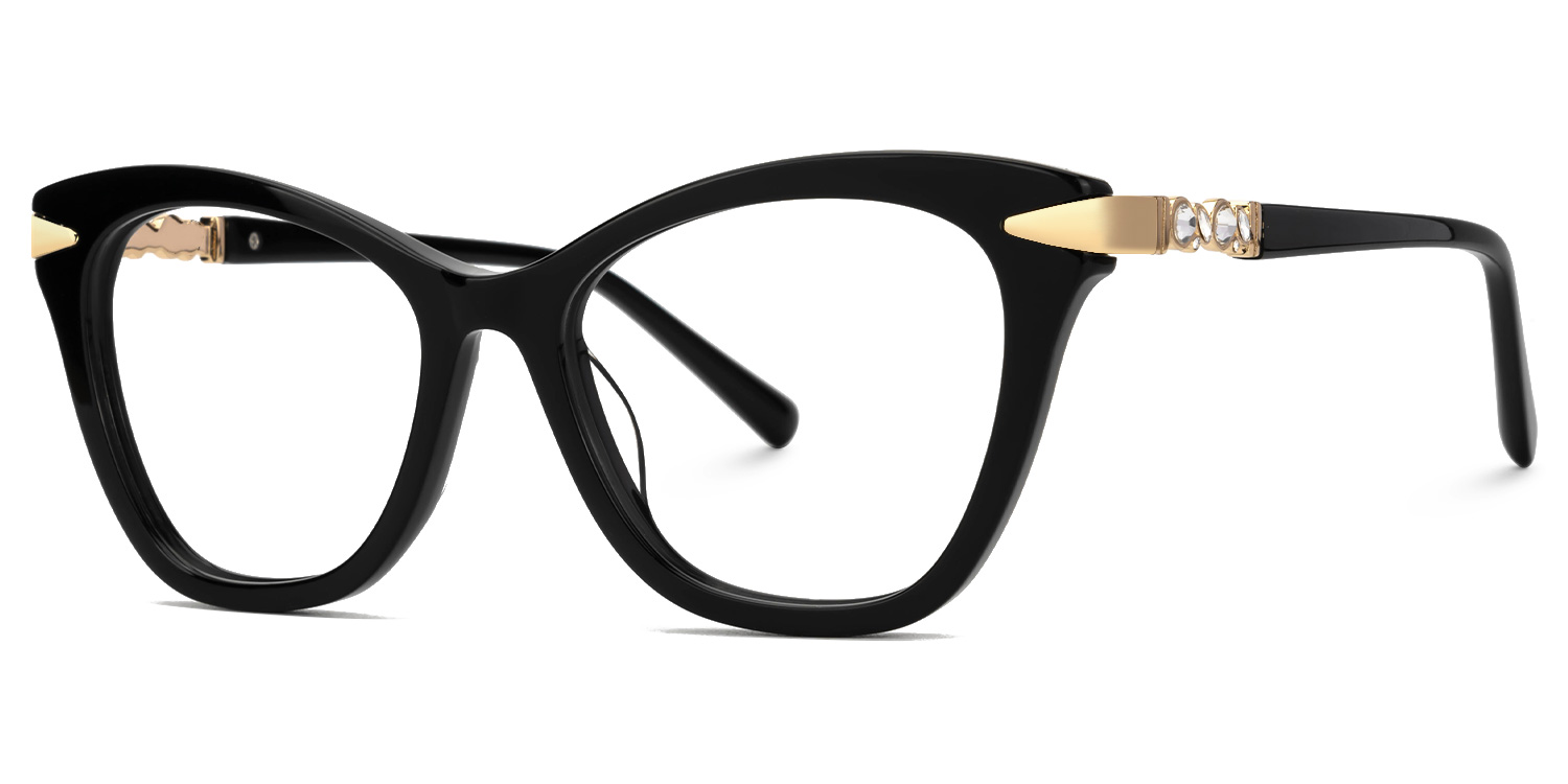 ZEELOOL Cledus Cateye Black Glasses