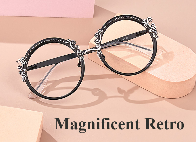 Nelida Designer Eyeglasses in Round Black Frame4