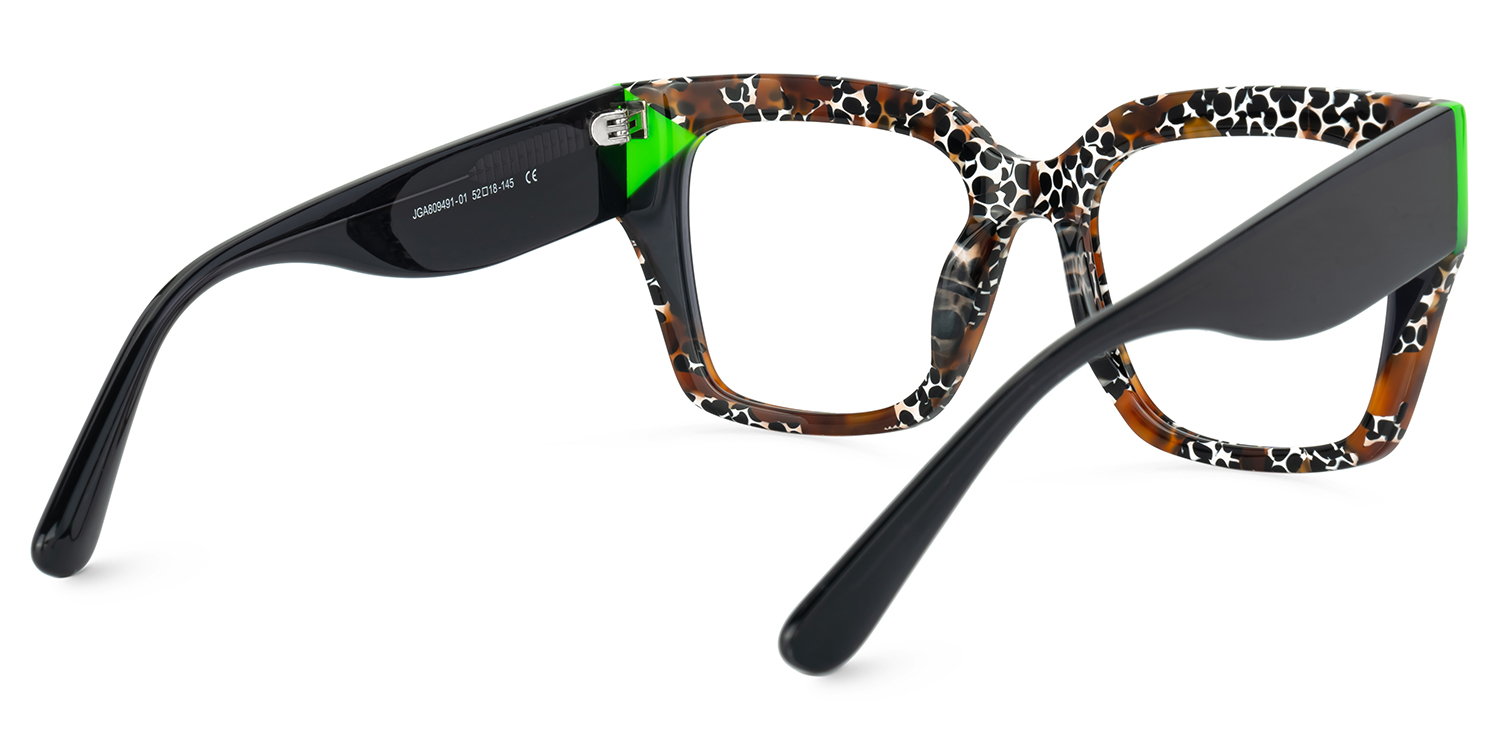 Clody Square Cheetah Print Glasses3