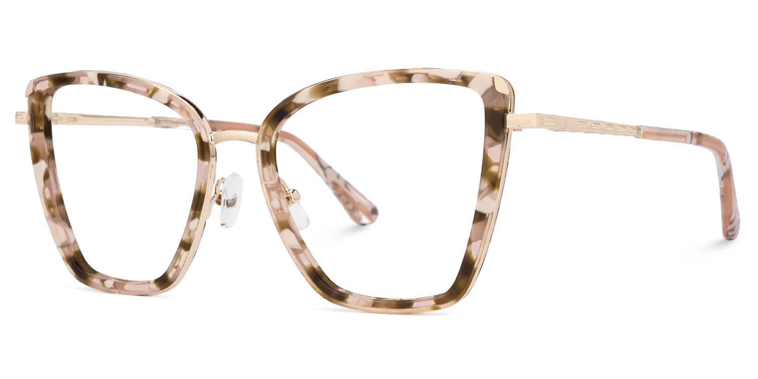 Kesego Square Mixed Material Frame Glasses -Zeelool1