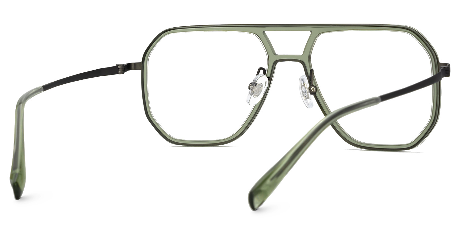 Jefri Green Frame Glasses with Aviator Style Online | Zeelool3