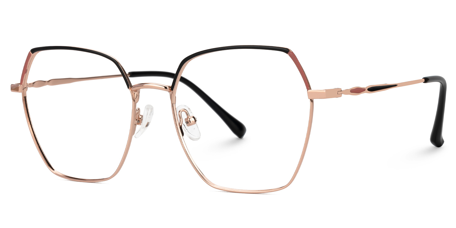 Marlon Geometric Two-Tone Full-Rim Glasses | Zeelool1