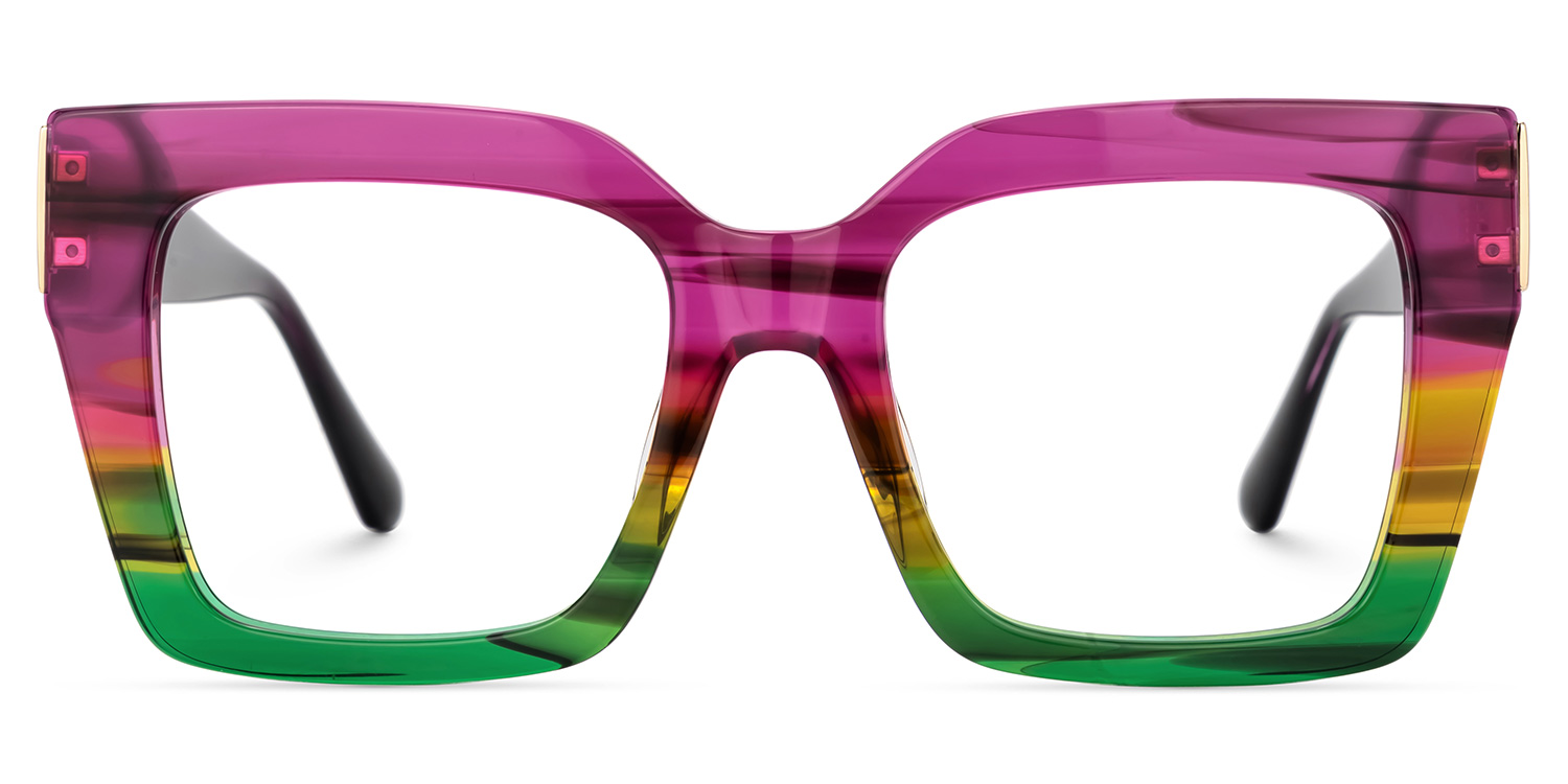 Josiah Square Multicolor Aurora Glasses0
