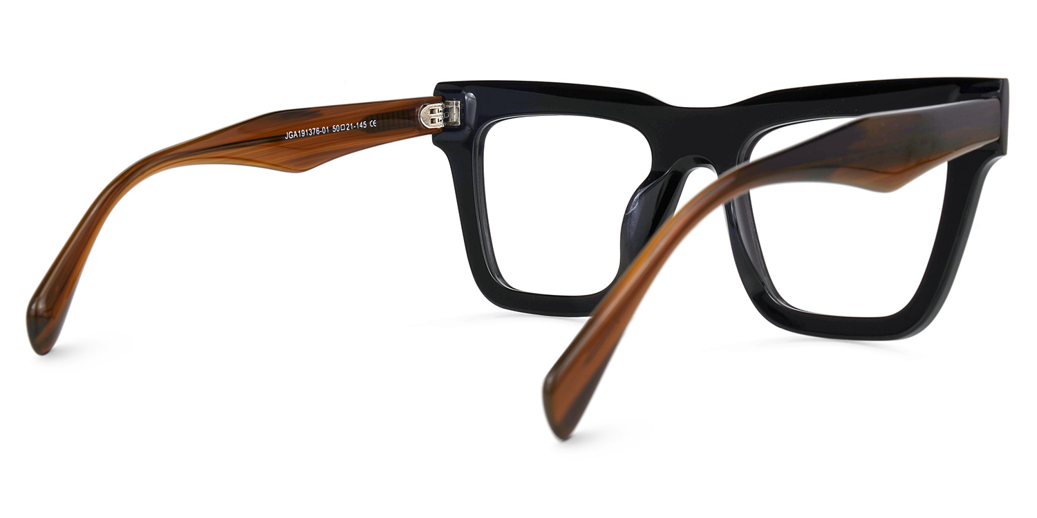 Square Janae Black Glasses on sale -Zeelool Glasses3