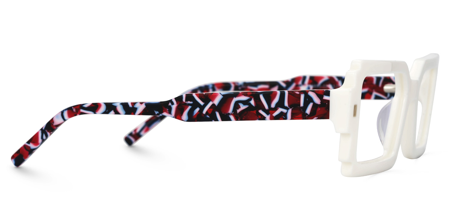 Frederick Fake White Glasses with Rectangle Frames2