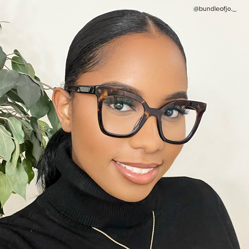 Meka Square Two-Tone Glasses | Zeelool Glasses5