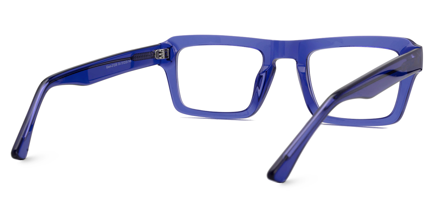 Tarloh Rectangle Blue Color Frame Glasses for Men | Zeelool3