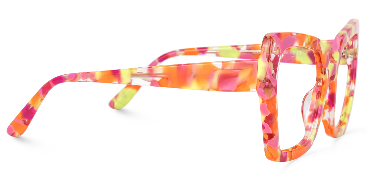 Pavia Butterfly Orange Floral Glasses2
