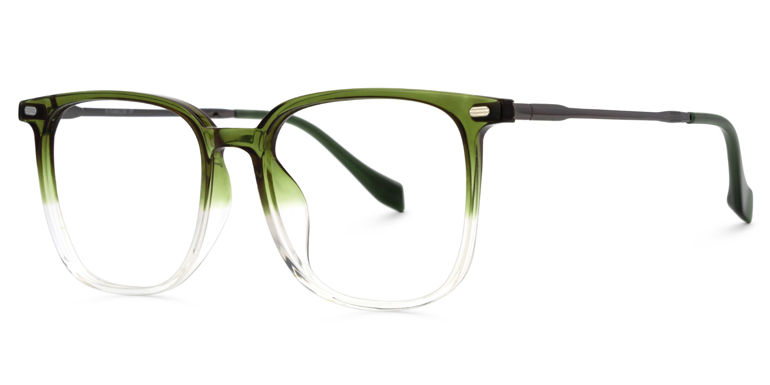 Mullen Thin Green Glasses in Square Design | Zeelool1
