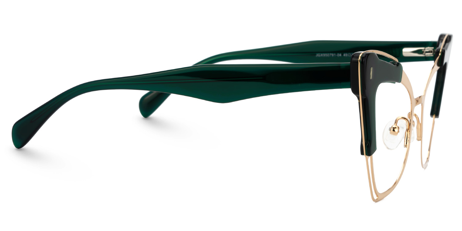 Talbert Designer Eyeglasses in Cateye Green Frame2