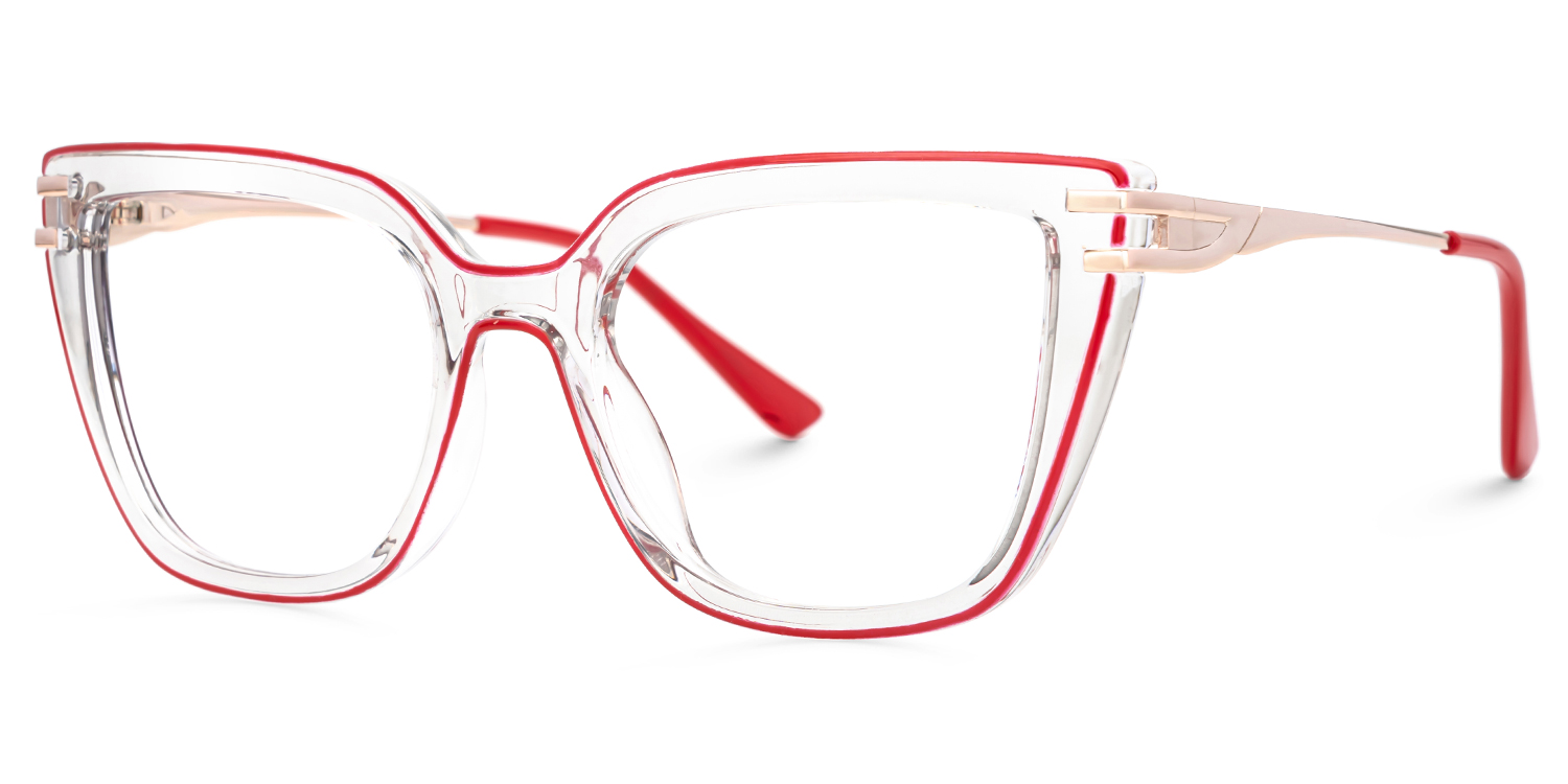 Roxane Square Red Glasses