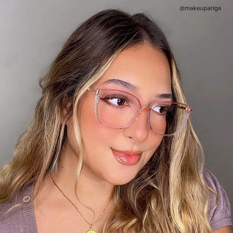 Rodz Square Flesh Pink Frame Glasses | Zeelool Optical8