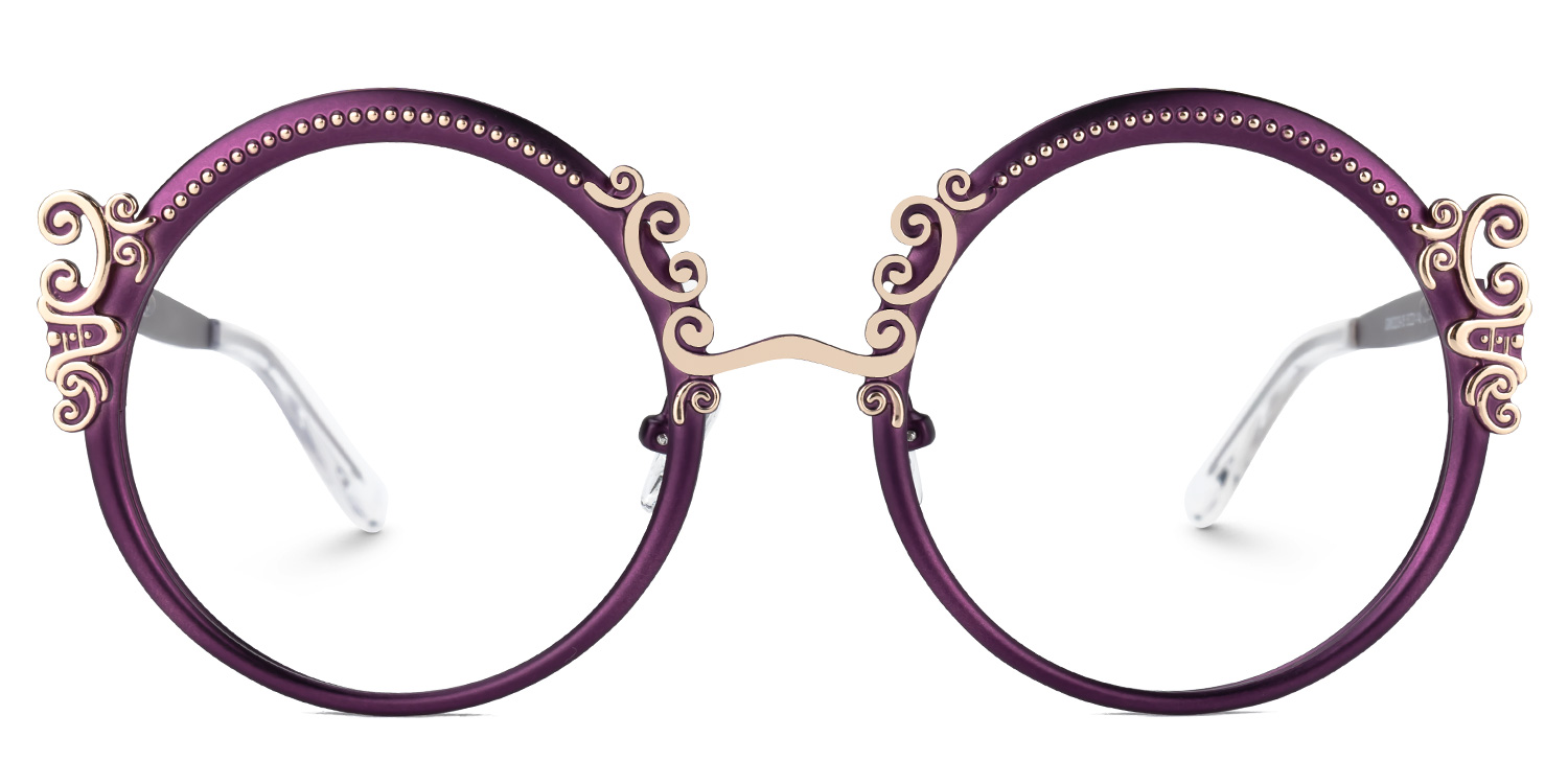 Nelida Round Purple Glasses0