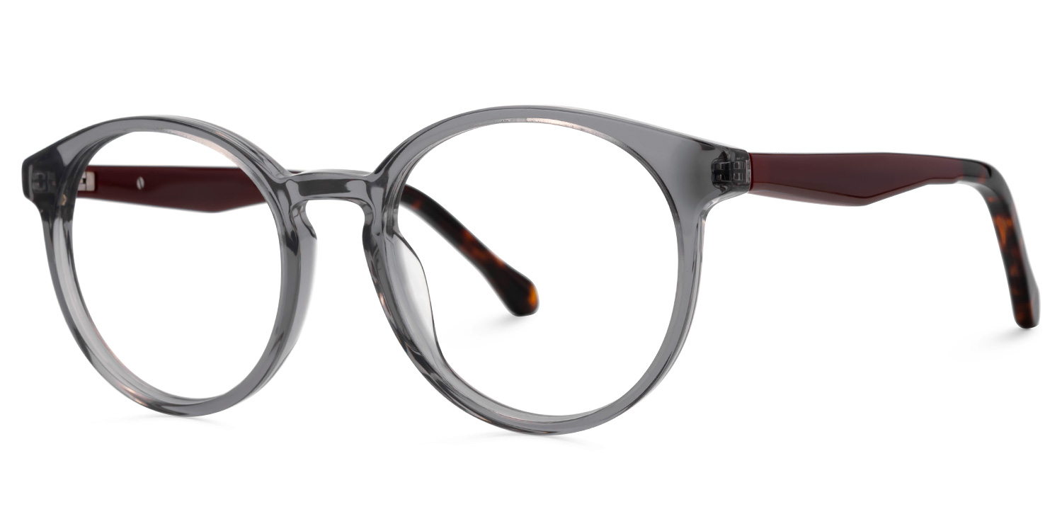 Round Prosser Gray Color Frame Glasses | Zeelool1