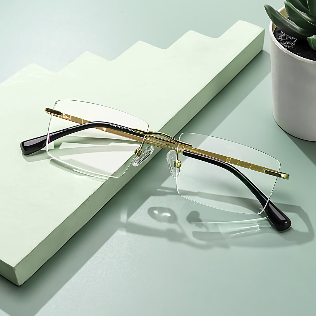 Cetina Rectangle Gold Glasses4