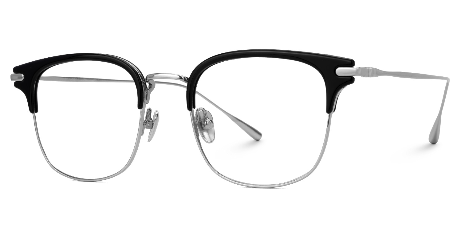 ZEELOOL Mecca Browline Silver Glasses
