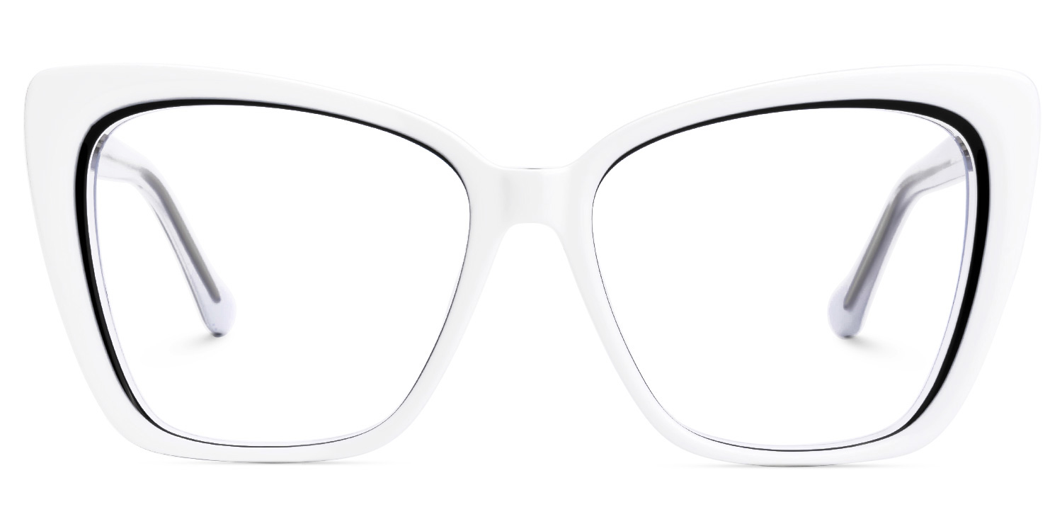 New White-Black Color for Shanell Acetate Eyeglasses  | Zeelool Optical0