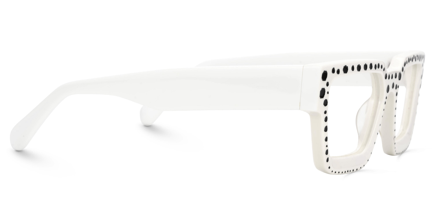 Gabriela Rectangle White Glasses2