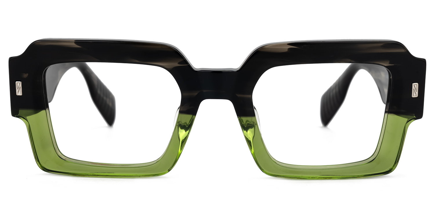 Bobbee Square Black-Green Glasses | Zeelool Glasses0