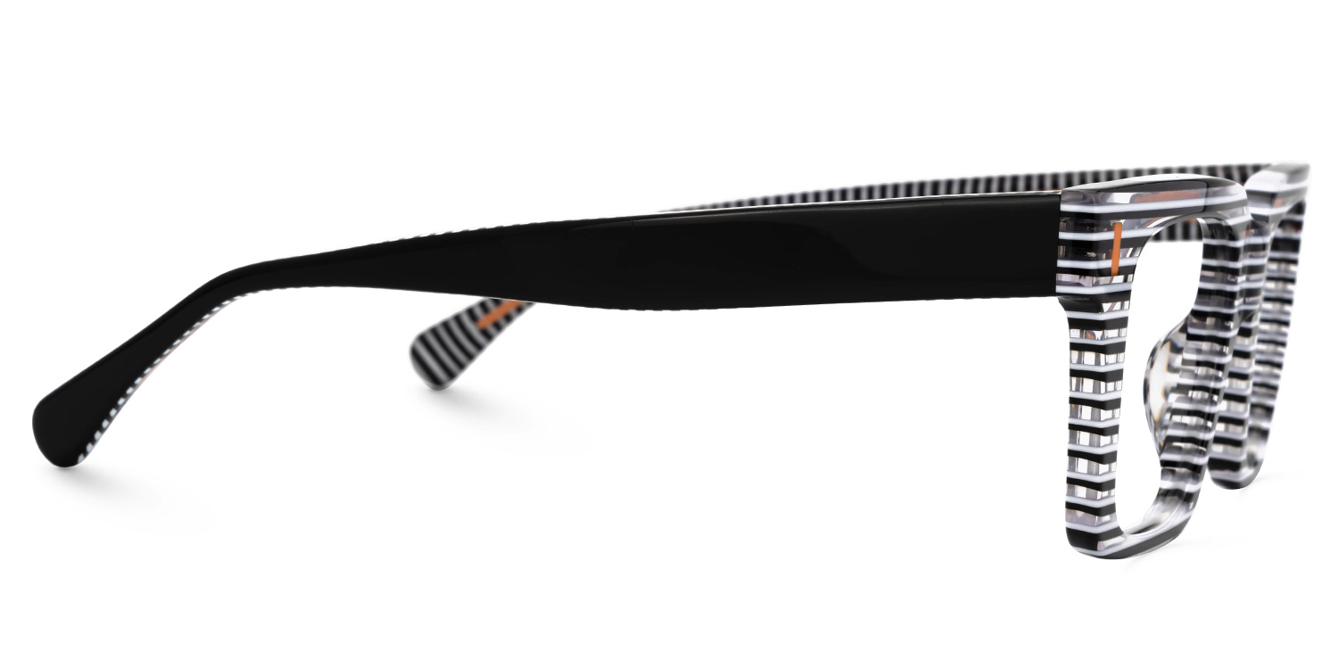 Kirkland Black-White Rectangle Designer Eyeglasses2