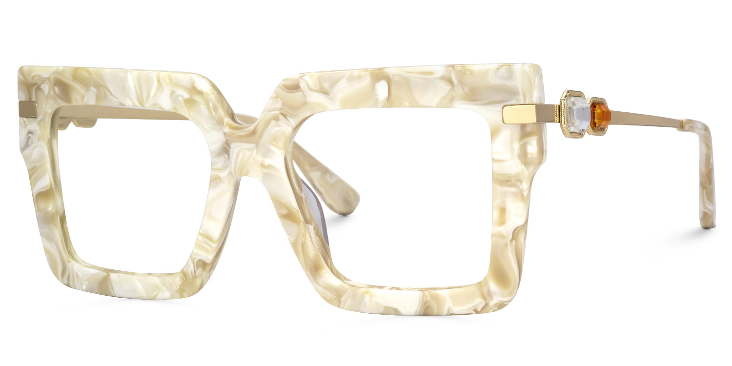 ZEELOOL Radic Square Marble Glasses