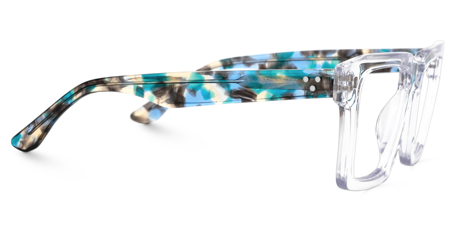 Kenish Designer Eyeglasses in Square Crystal Frame2