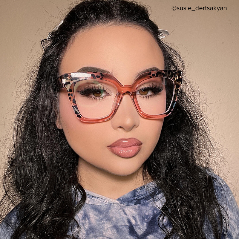 Malcolm Square PinkLeopard Glasses8