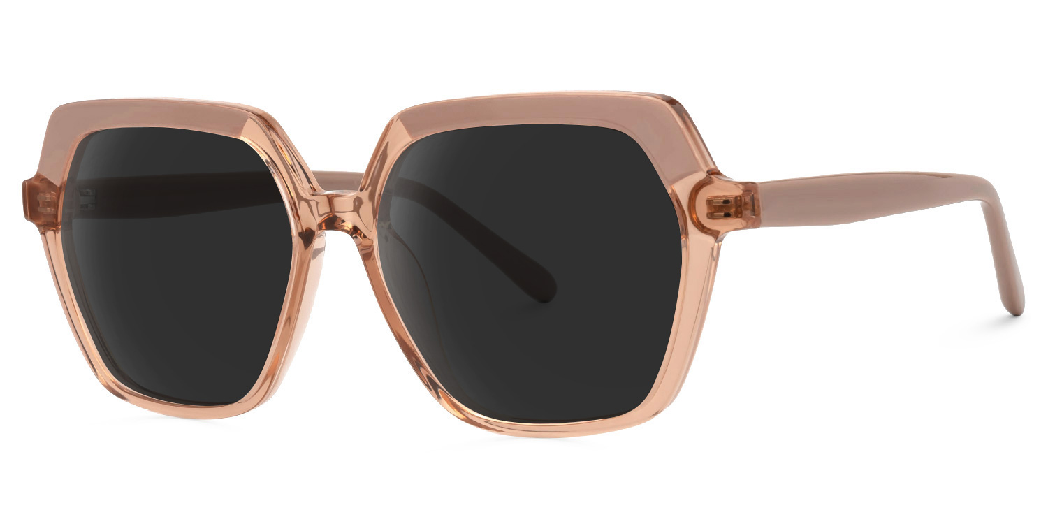 Norah Geometric Champagne Sunglasses1