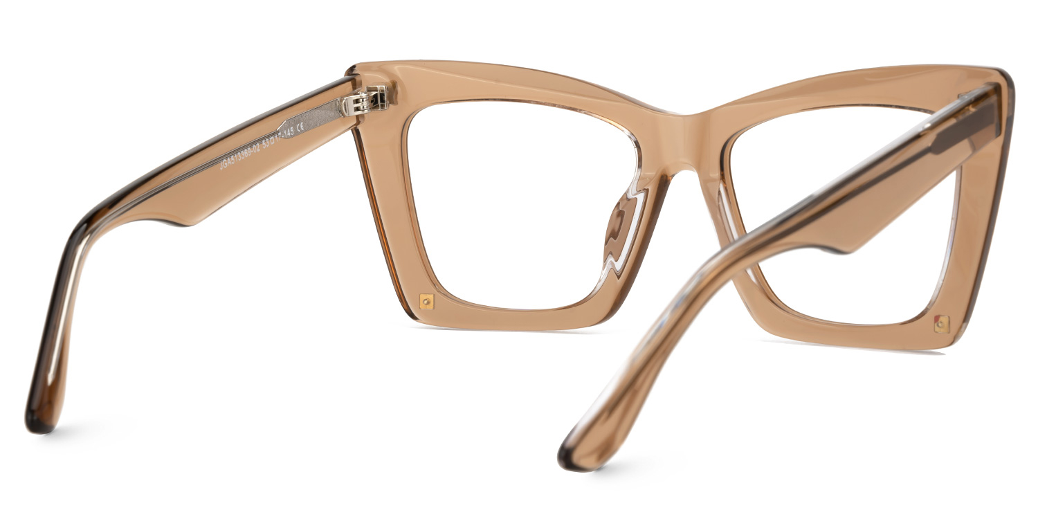 Goolsby Designer Eyeglasses in Rectangle Champagne Frame3