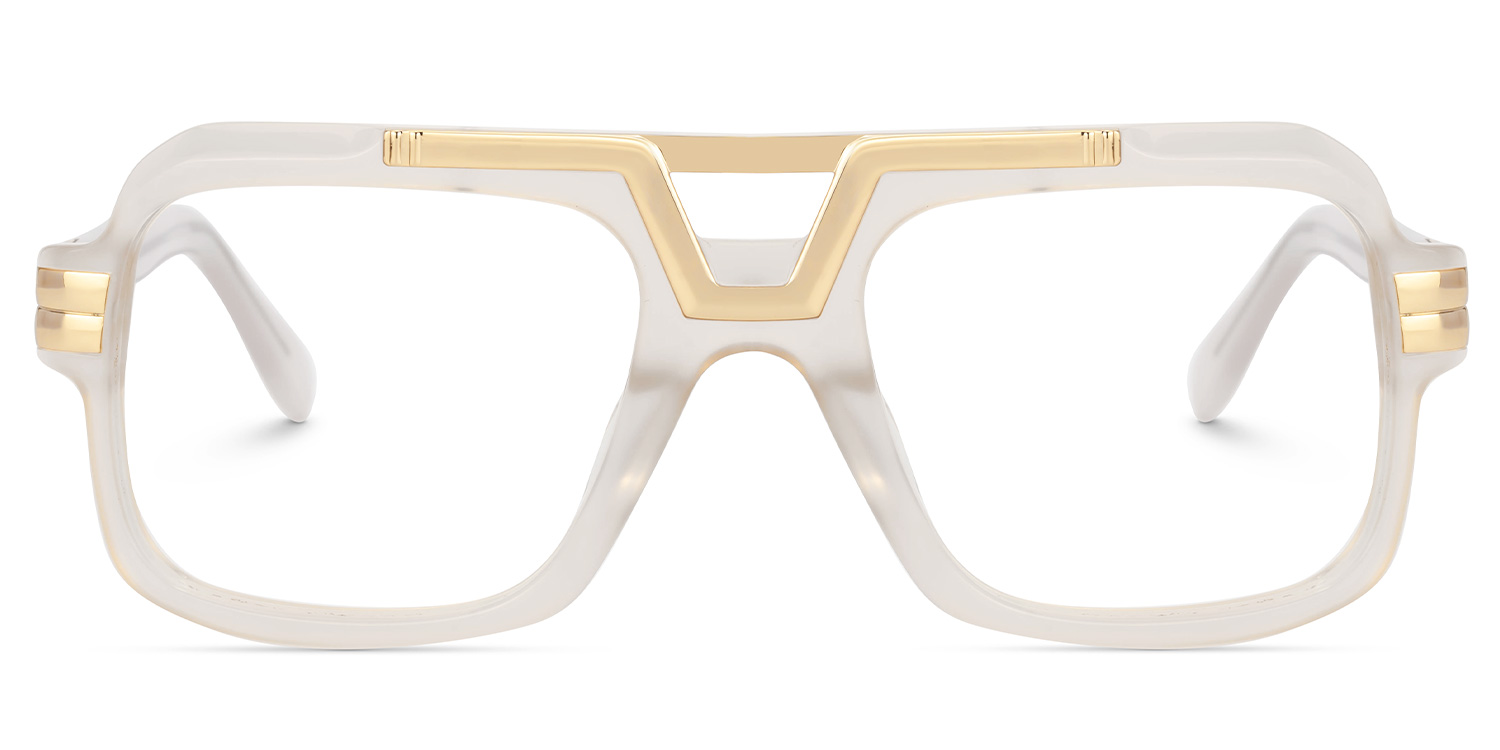 Croswell Acetate Aviator White Frame Glasses | Zeelool0