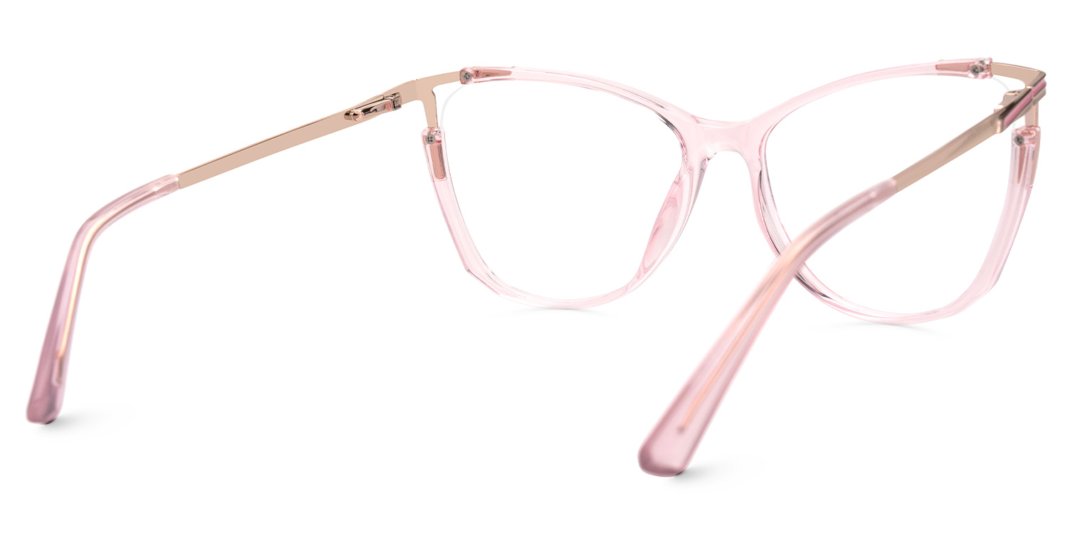 Yomary Pink Perspex Glasses with Cat-Eye Frames3