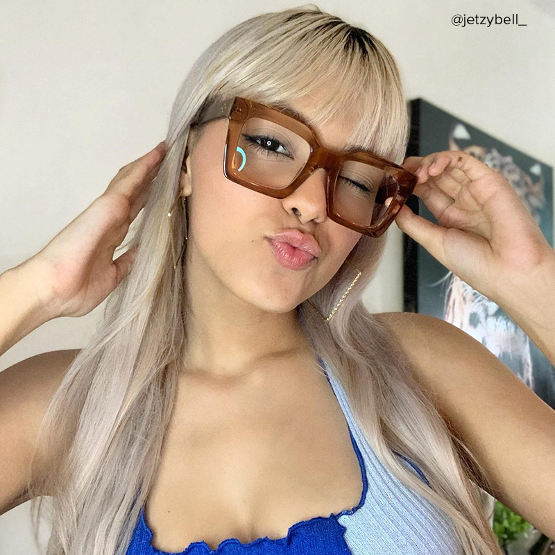 Lobo Square Champagne Eyeglasses & Glasses Frames6