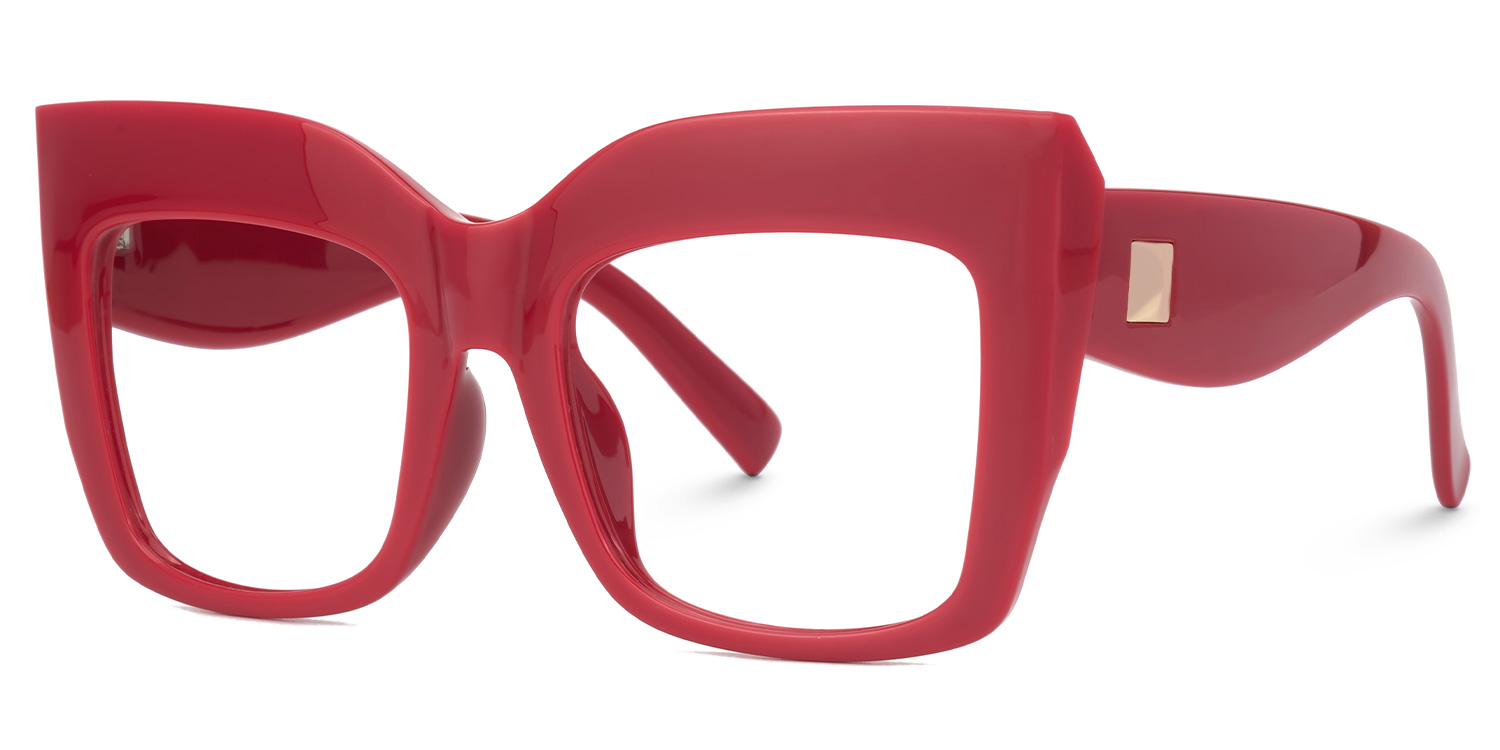 Alberta Cat Eye Red Glasses1