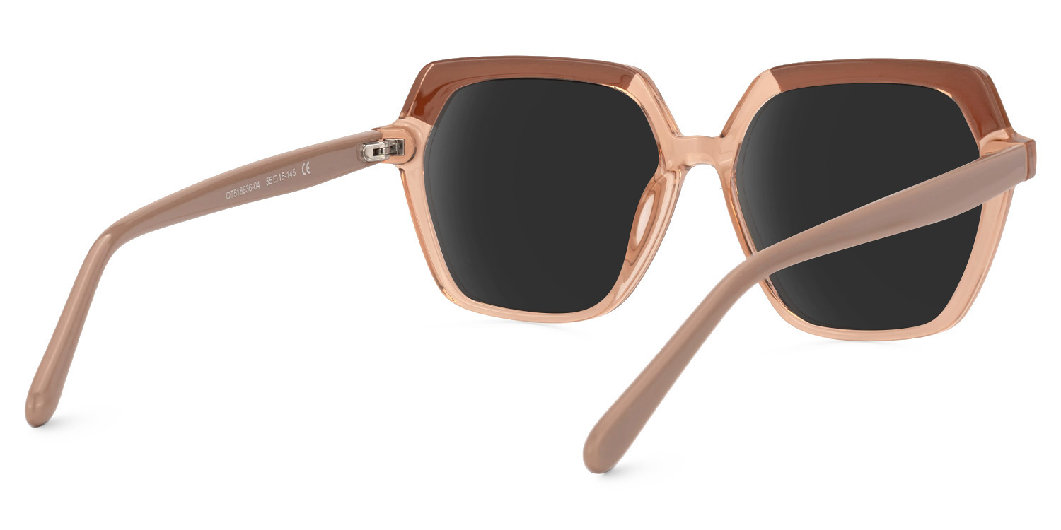Norah Geometric Champagne Sunglasses | Zeelool Glasses3