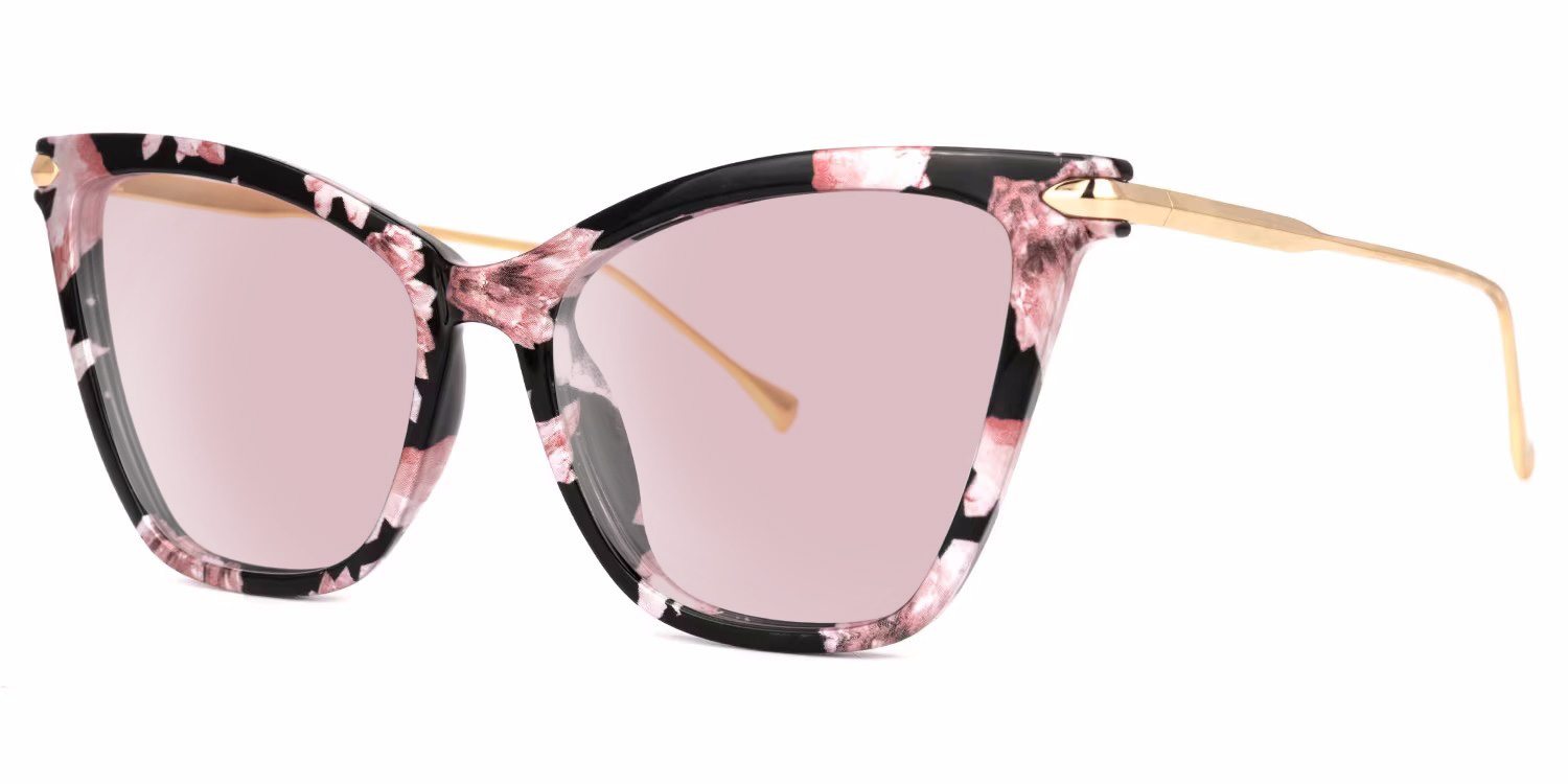 Hilary Butterfly Pink Floral Sunglasses | Zeelool Glasses1