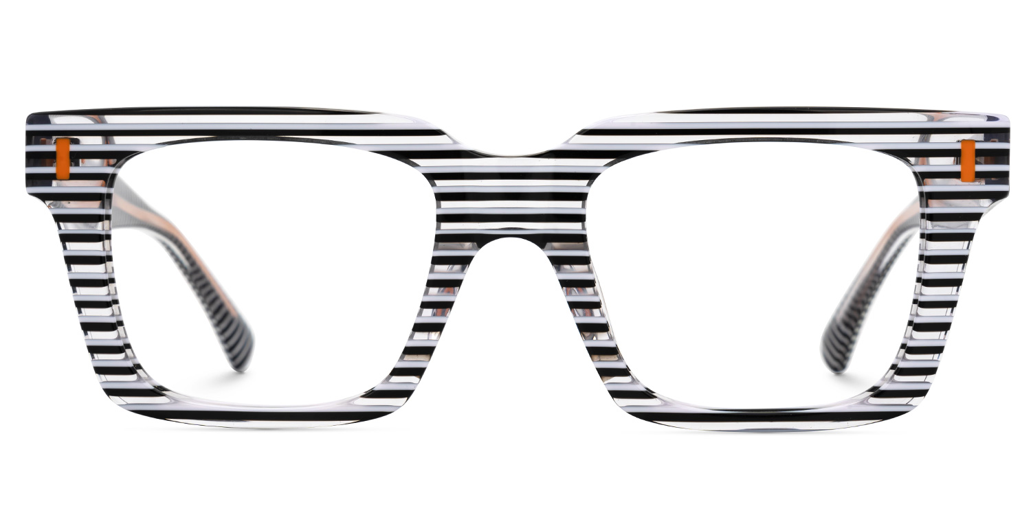 Kirkland Rectangle Black-White Glasses