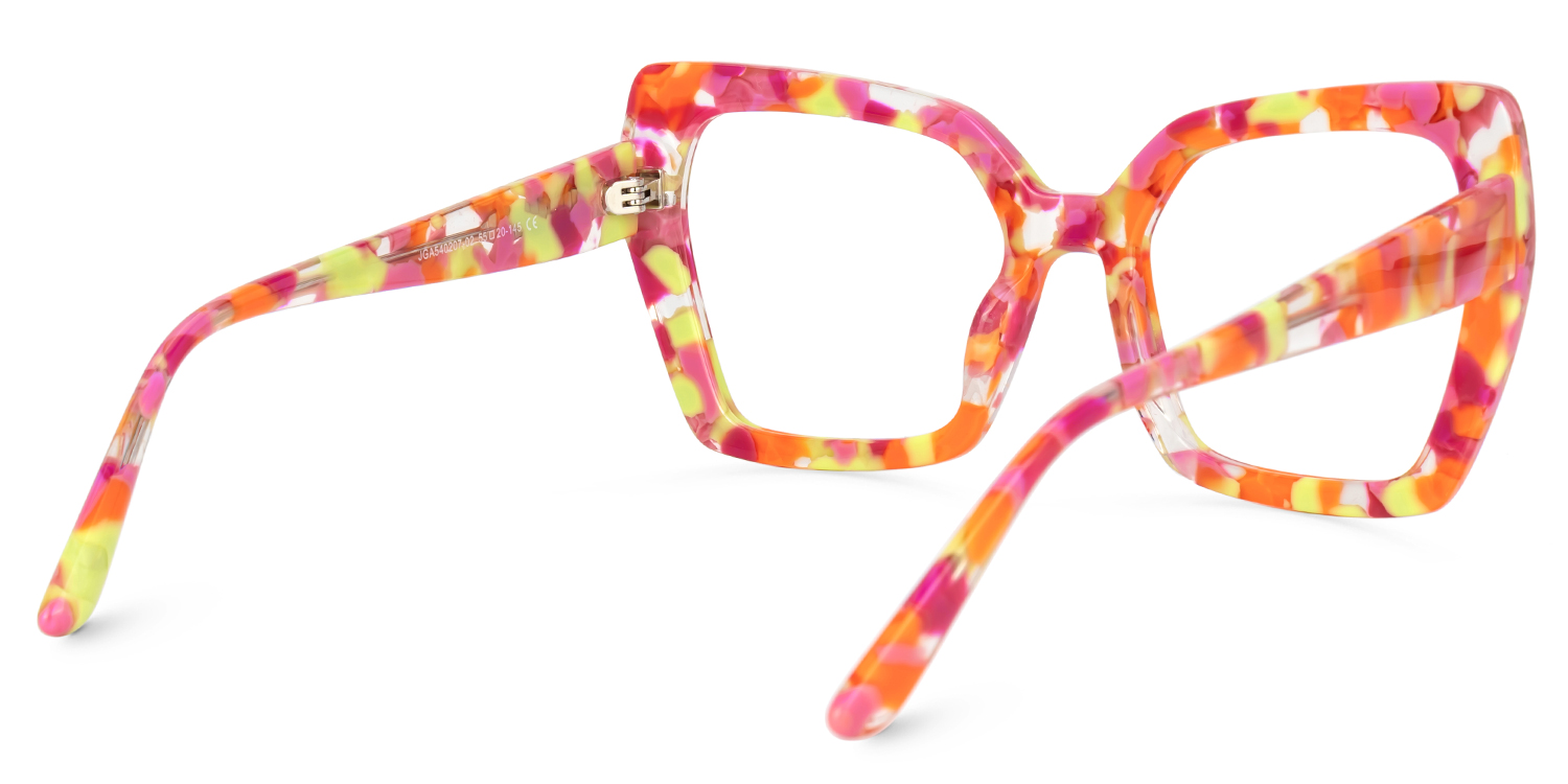 Pavia Butterfly Orange Floral Glasses3