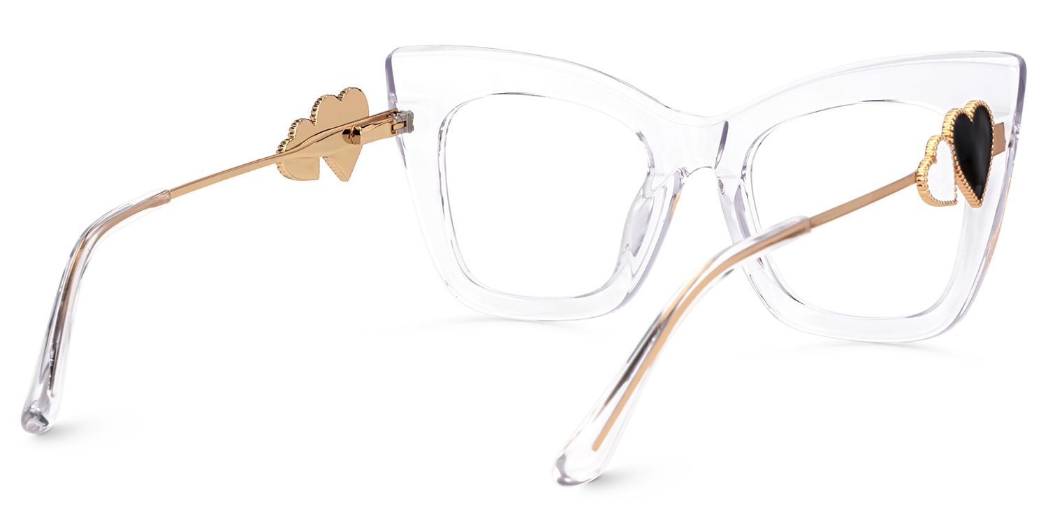 Cagle Designer Eyeglasses in Cateye Crystal Frame3