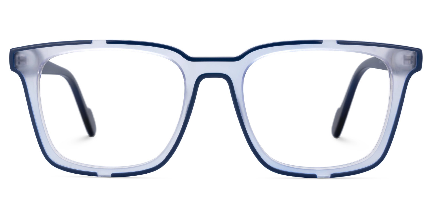 Hazeley Rectangle Blue Glasses0