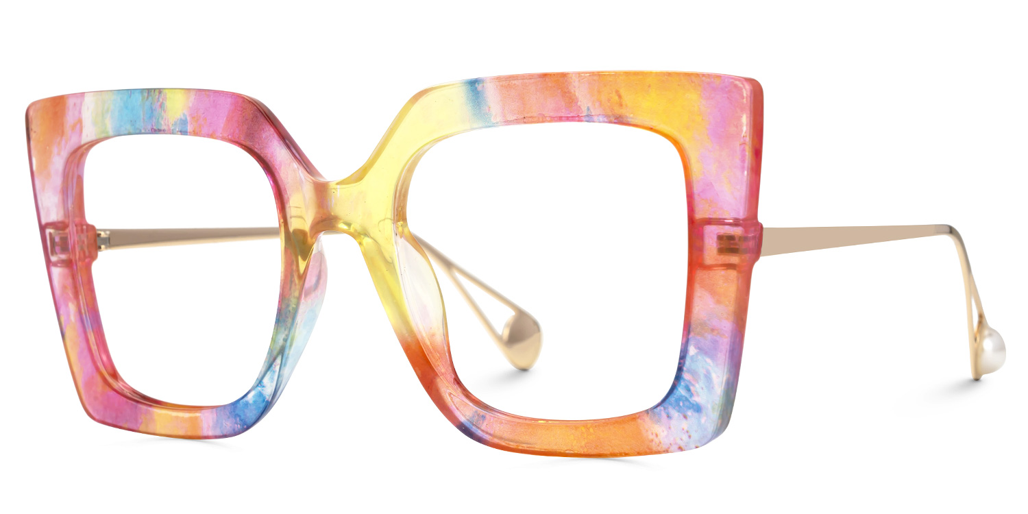 Affordable Multicolor Frame Qatar Square Glasses | Zeelool1