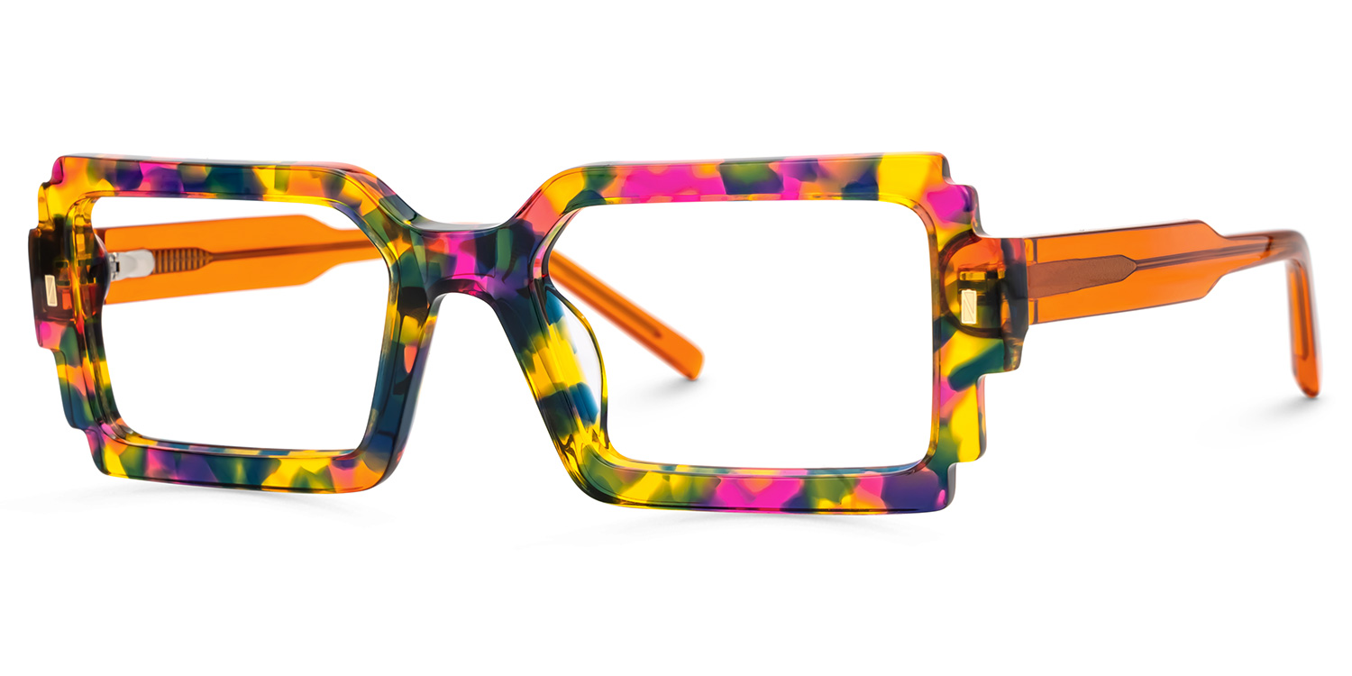 Frederick Rectangular Orange Tortoise Eyeglass Frames1