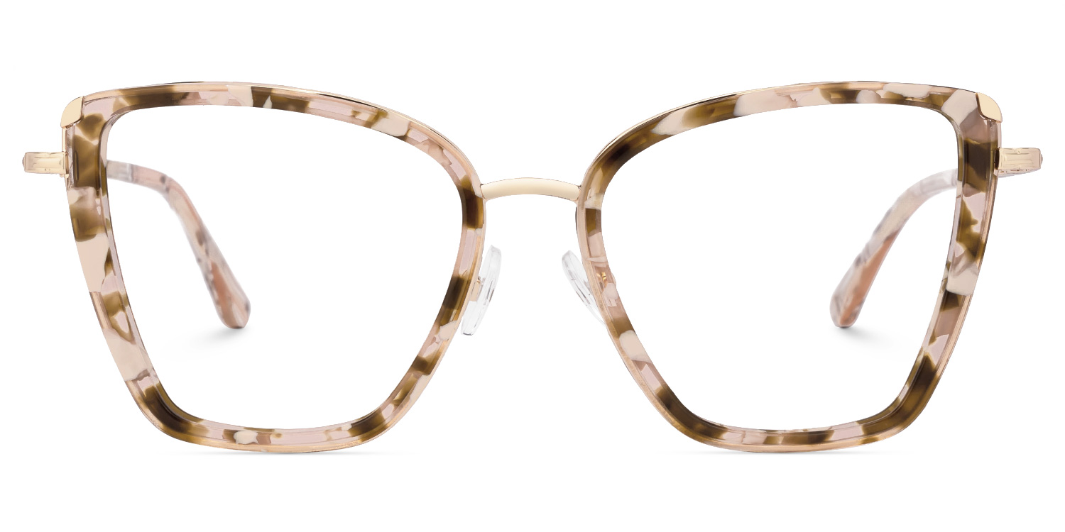 Kesego Square Mixed Material Frame Glasses -Zeelool0