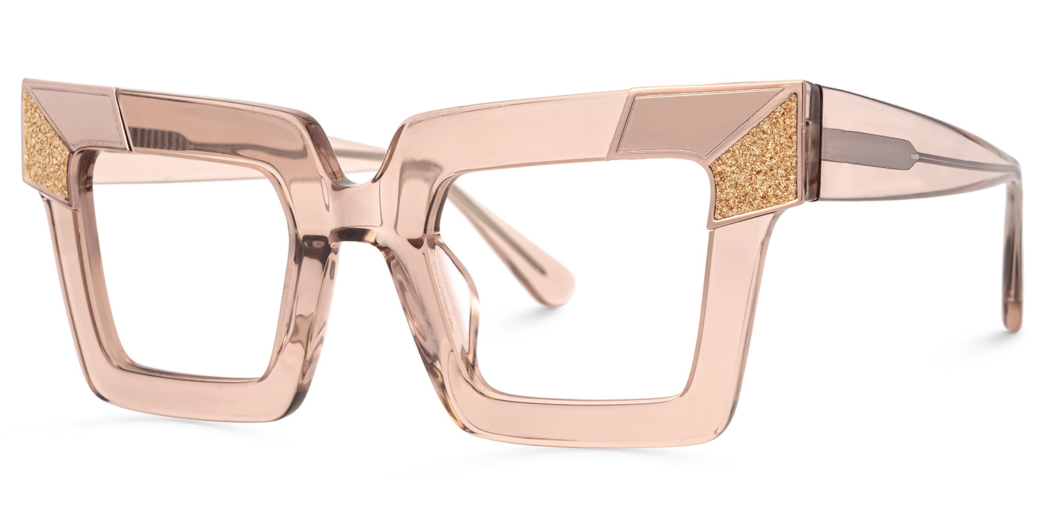 Suenila Champagne Square Designer Eyeglasses1