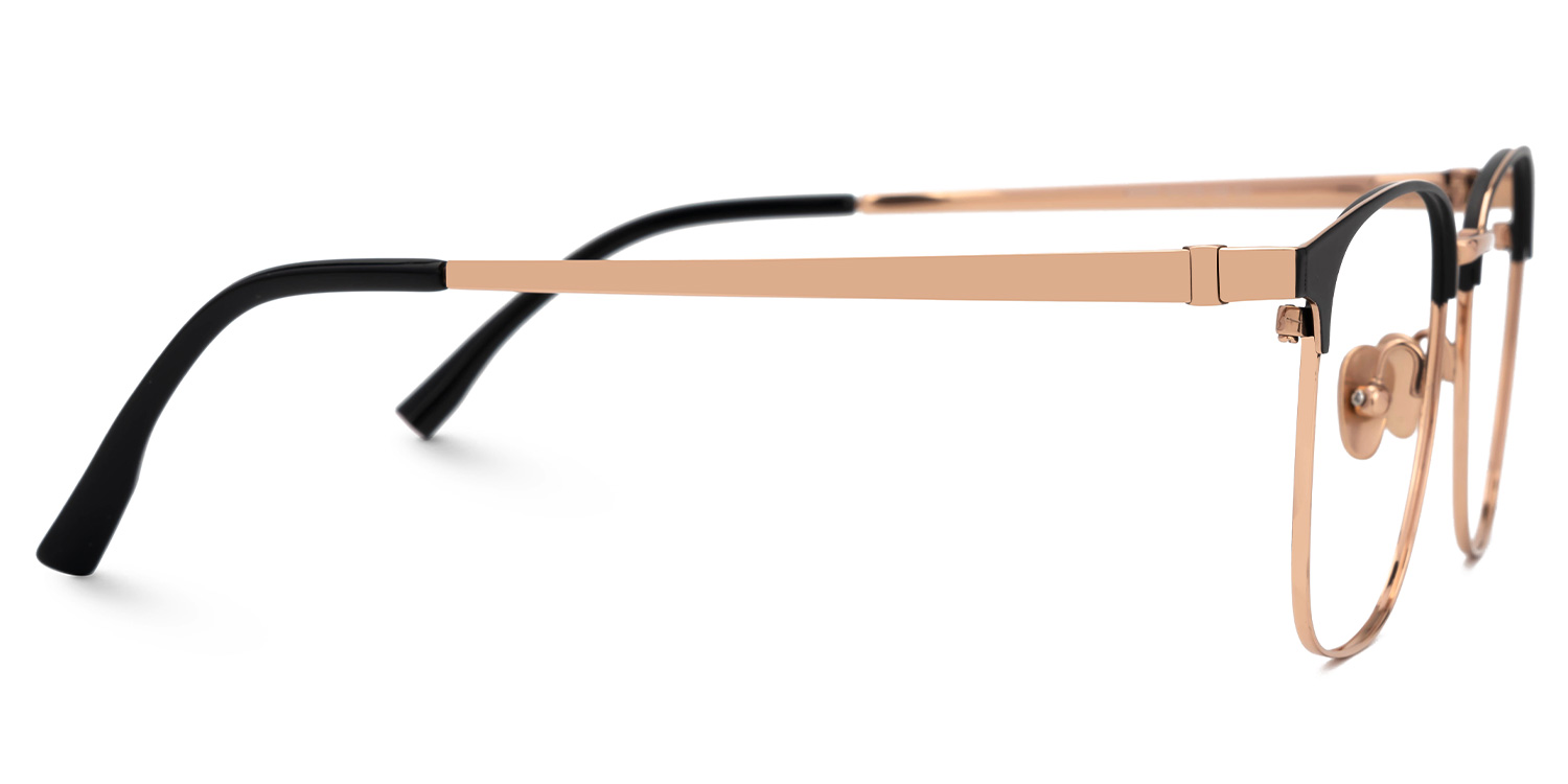 Boykai Titanium Gold Frame Glasses with Browline Shape | Zeelool2