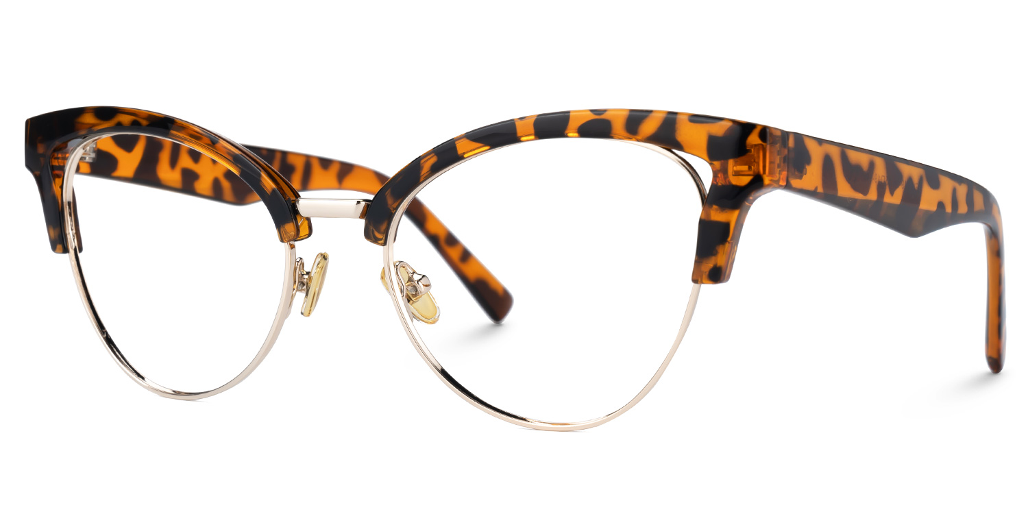 Charlene Browline Tortoise Eyeglasses with Cat-eye Design1