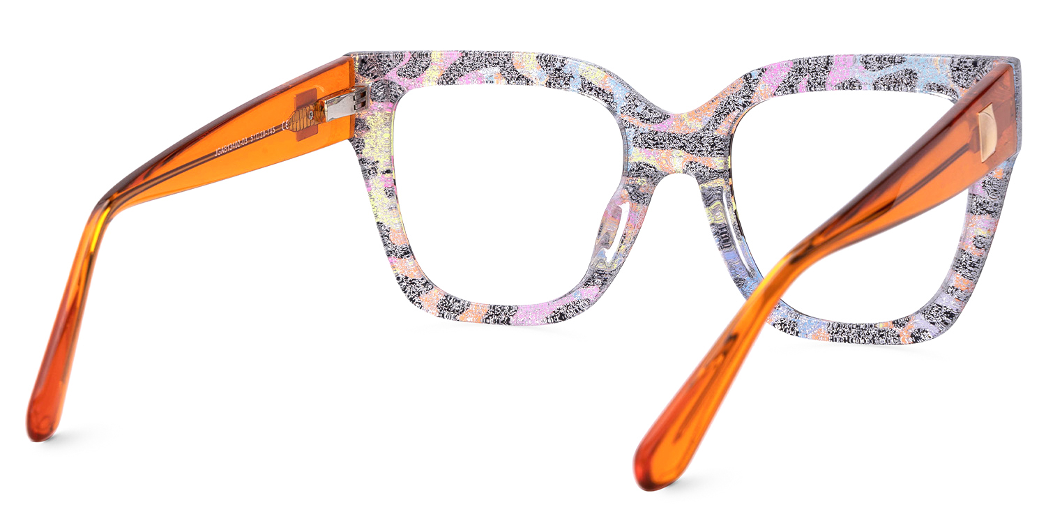 Affordable Leopard Print Frame Ruby Square Glasses | Zeelool5