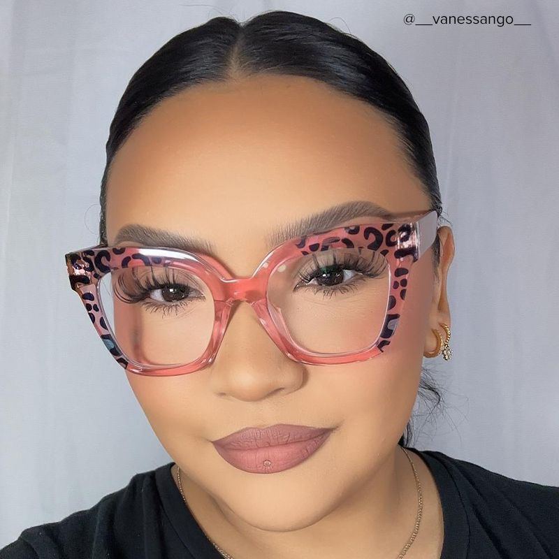 Malcolm Square PinkLeopard Glasses11