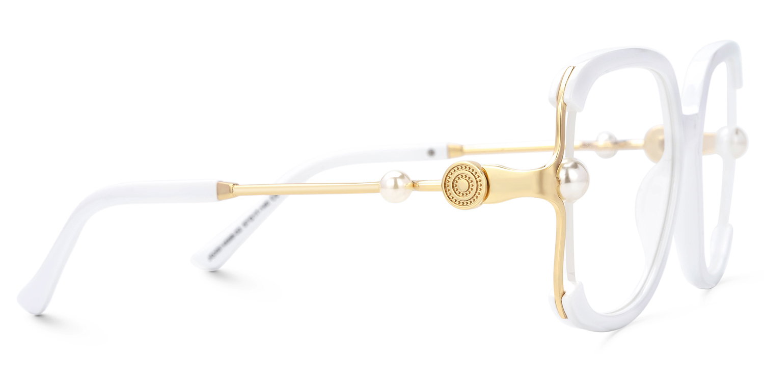 Jeania Square White Glasses2